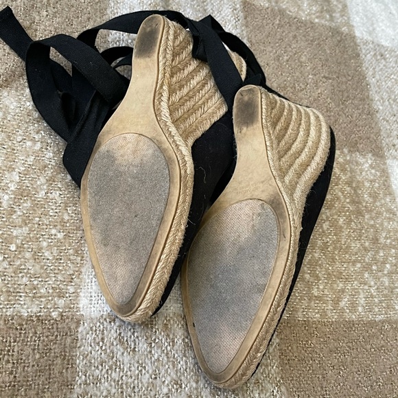 Apt 9 Black Lace Up Espadrille Wedges size 9.5 - Picture 8 of 9